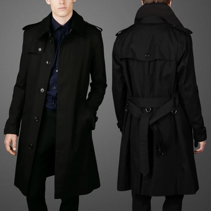 áo trench coat nam màu đen